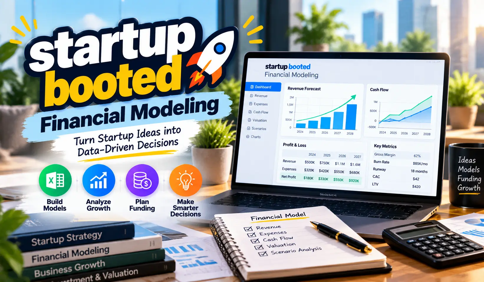 startup booted financial modeling