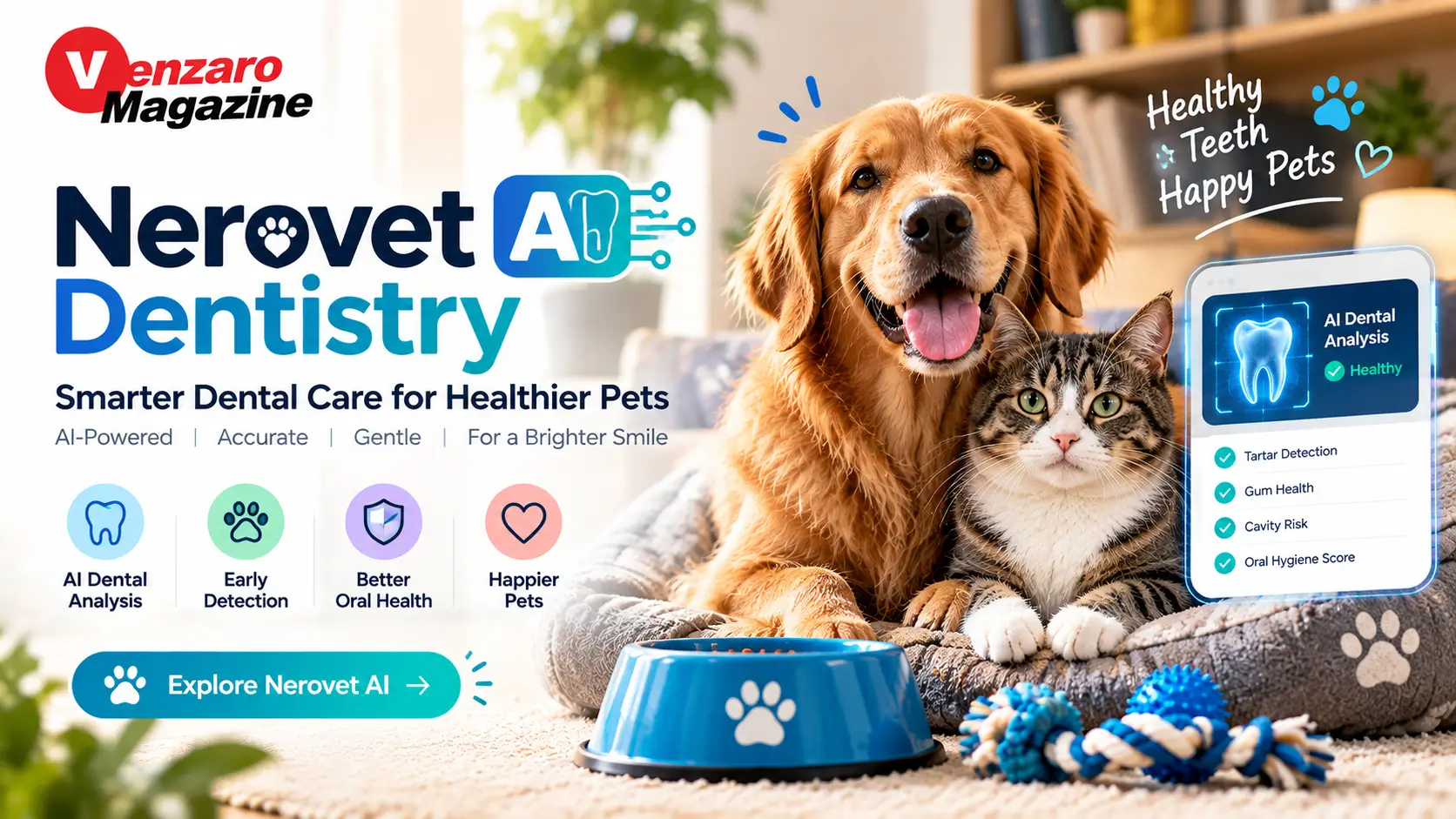 AI-assisted veterinary dental imaging for dogs and cats in a modern veterinary clinic.