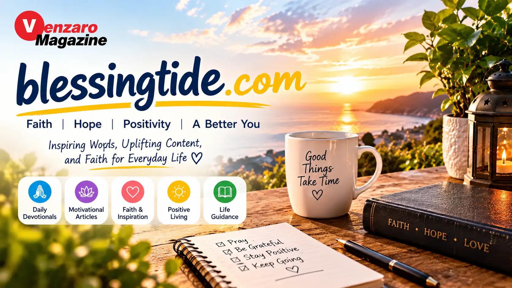 blessingtide.com website guide featuring inspirational blessings, prayers, and faith-based content