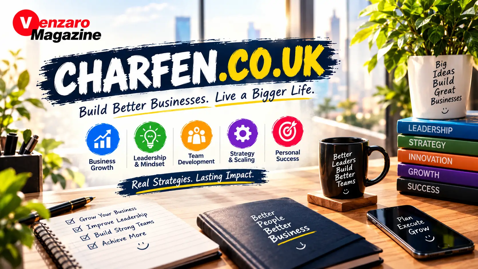 Charfen.co.uk website overview showing its business, technology, lifestyle, and general-interest content.