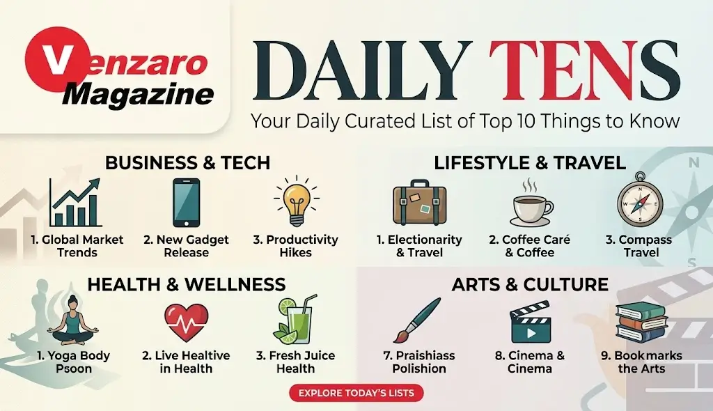 Daily Tens online trivia game featuring a top-ten answer board, ranked positions, and daily guessing challenges.