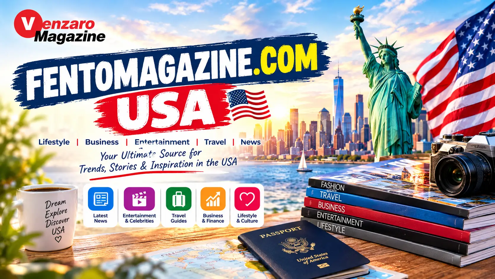 Fentomagazine.com USA digital magazine website featuring technology, business, fashion, and news articles.