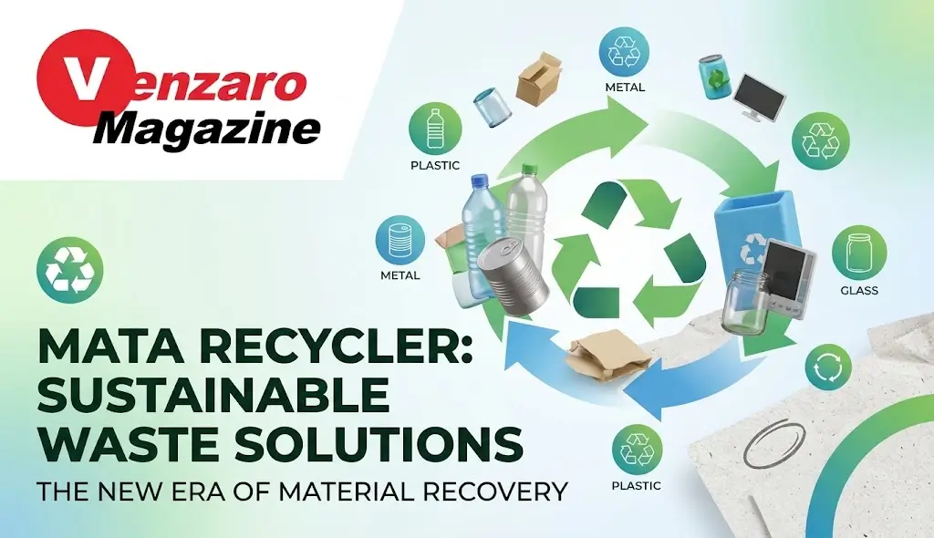 Modern recycling facility with conveyor belts sorting plastic bottles, paper, and recyclable materials using automated equipment.